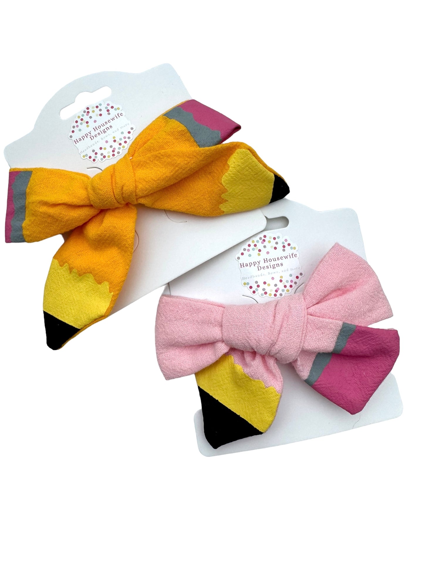 Yellow Pencil Hair Bow