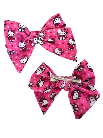 *Pink Kitty Hair Bows