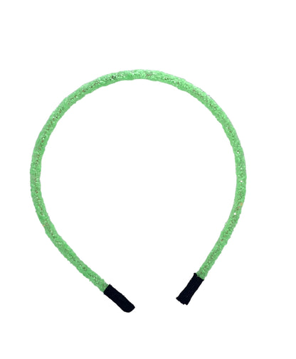 green glitter glow in the dark headband 