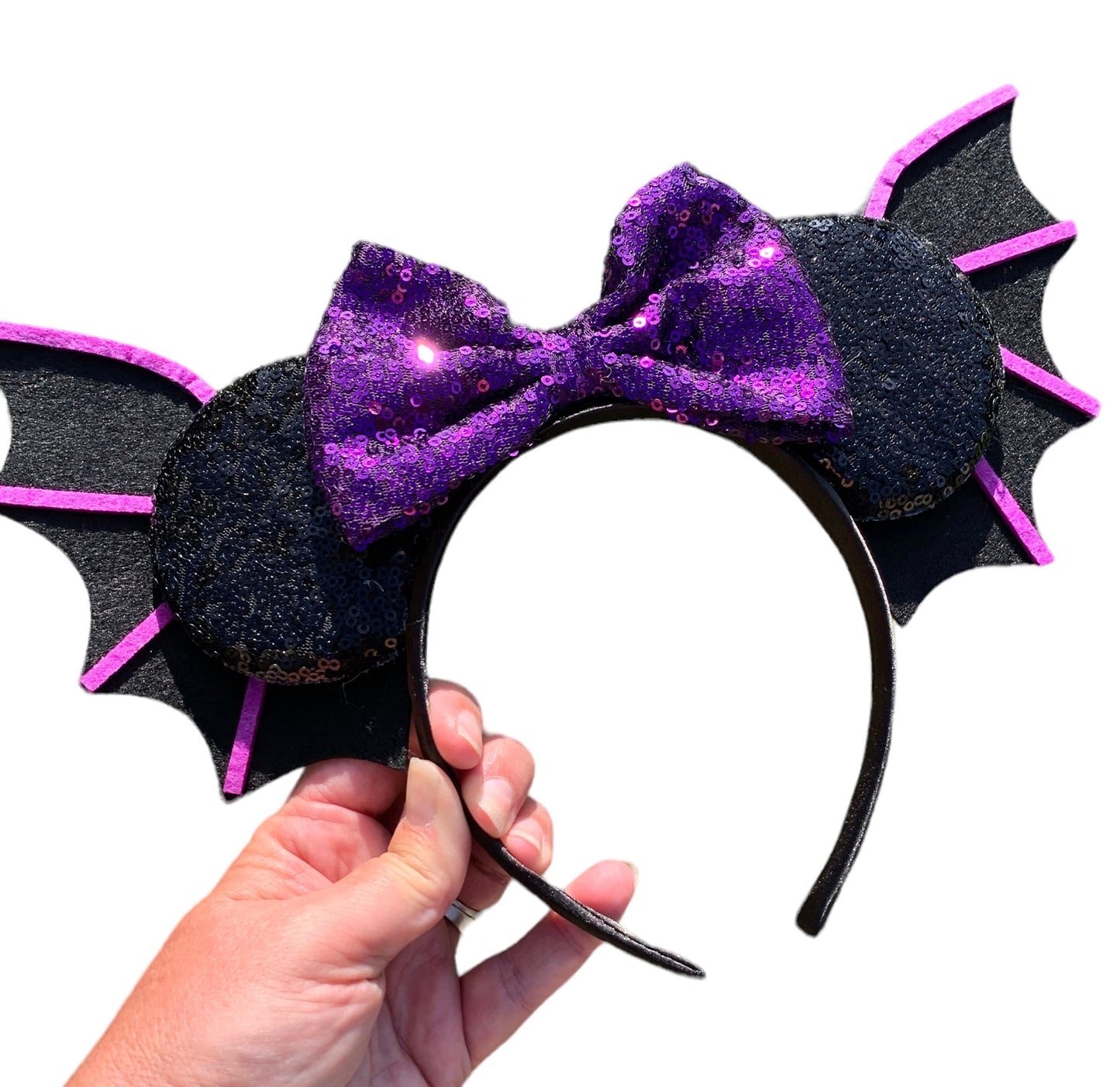 Purple Bat Mouse Ear Headband