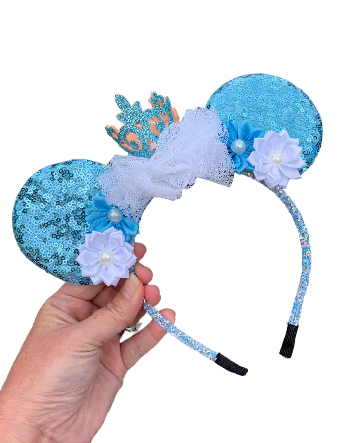 Blue Crown Princess Mouse Ear Headband