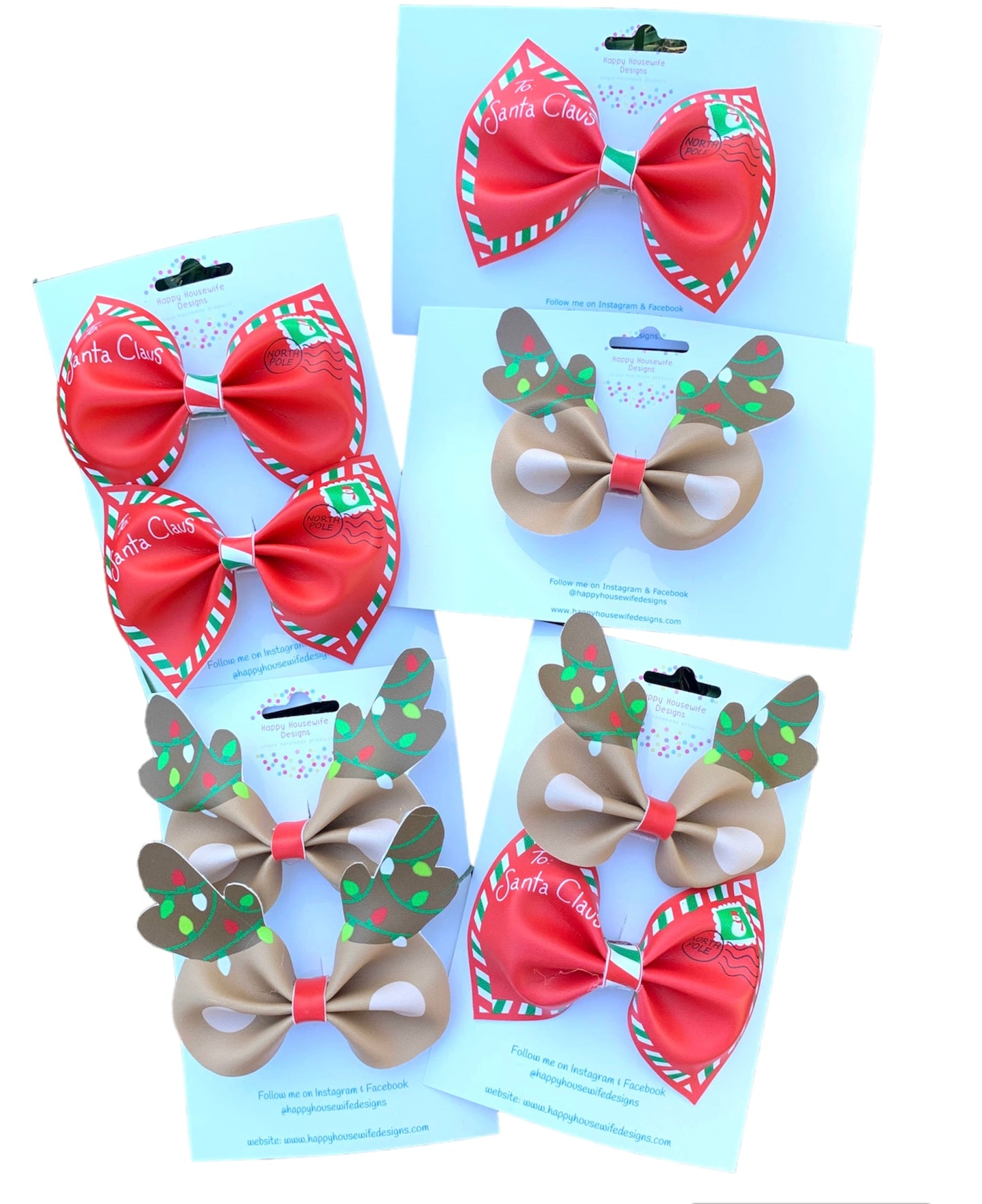 Faux Leather Christmas Bow Collection