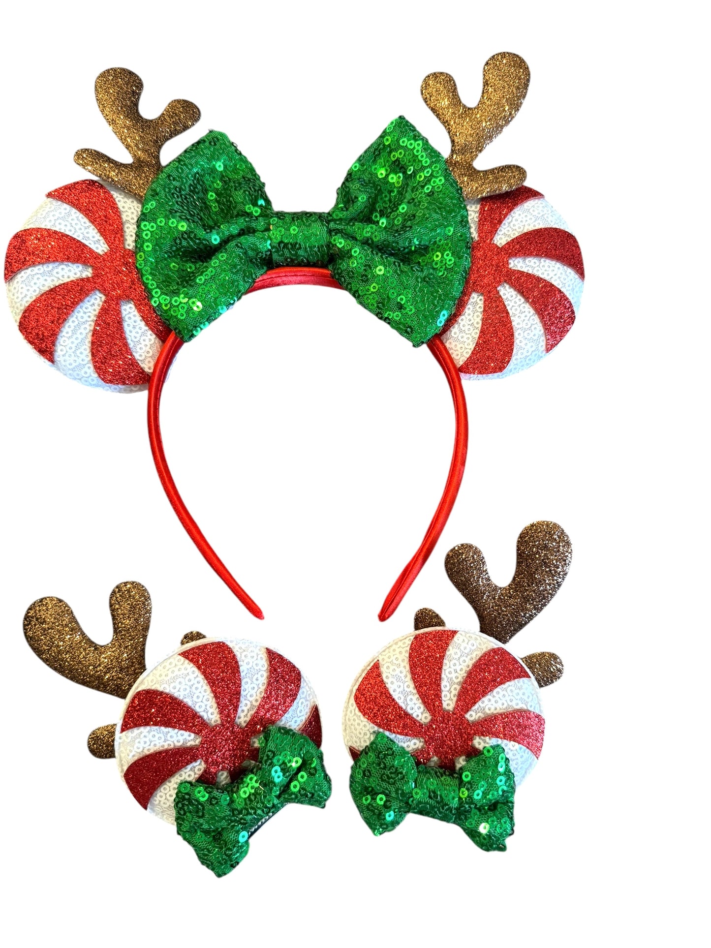 Christmas Reindeer Mouse Ear Clips