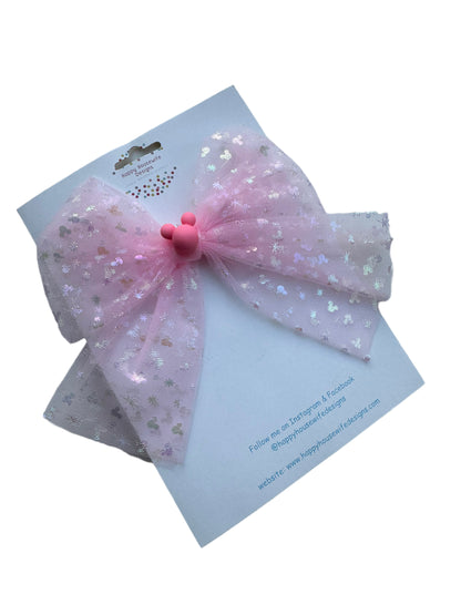 Pink or Red Tulle Mouse Hair Bows
