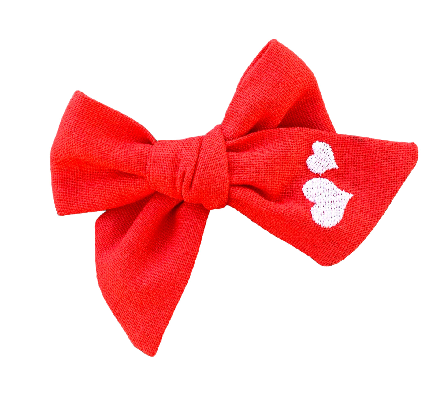 Linen Valentine Hair Bows