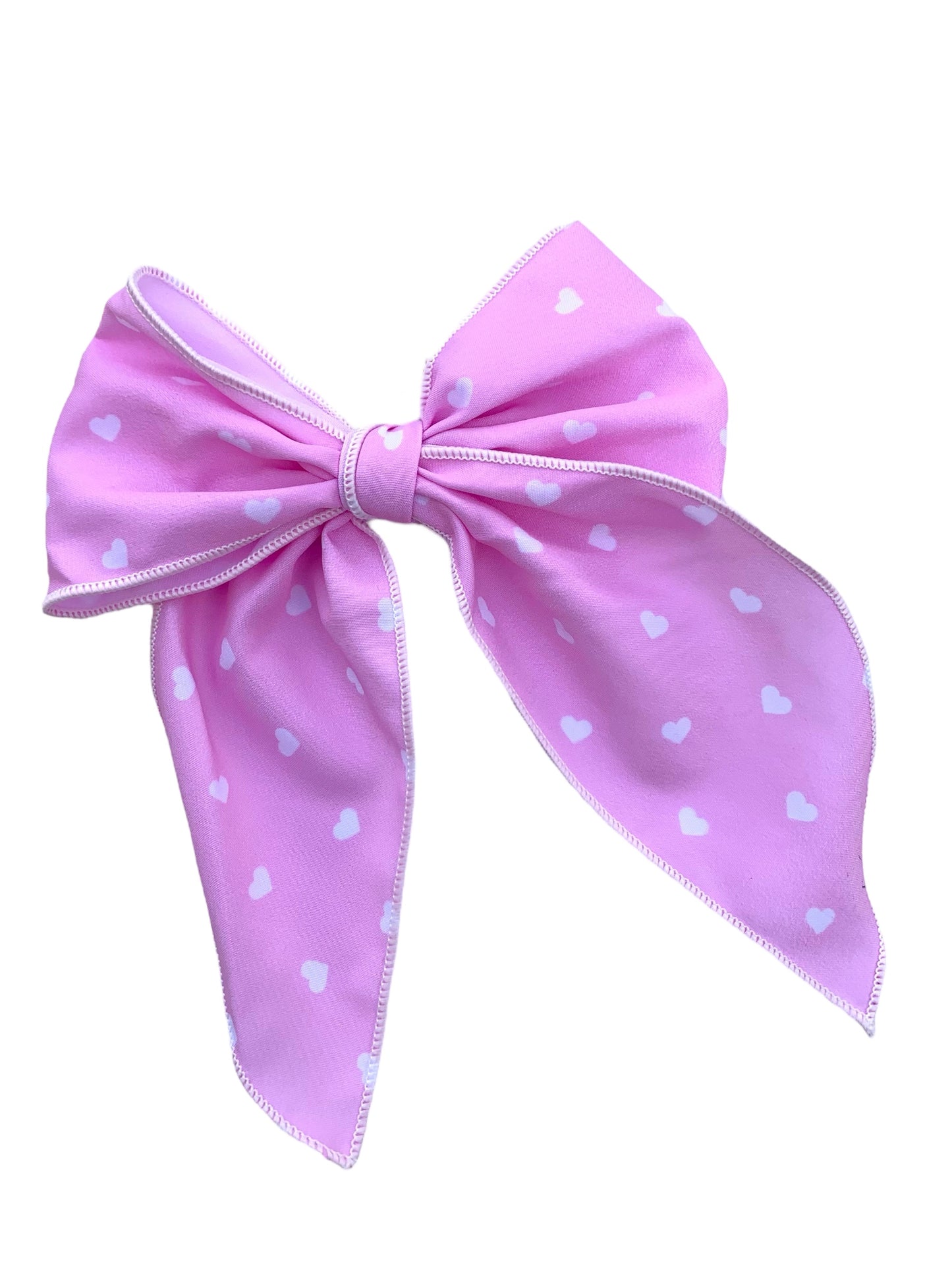 Pink Heart XL Hair Bow