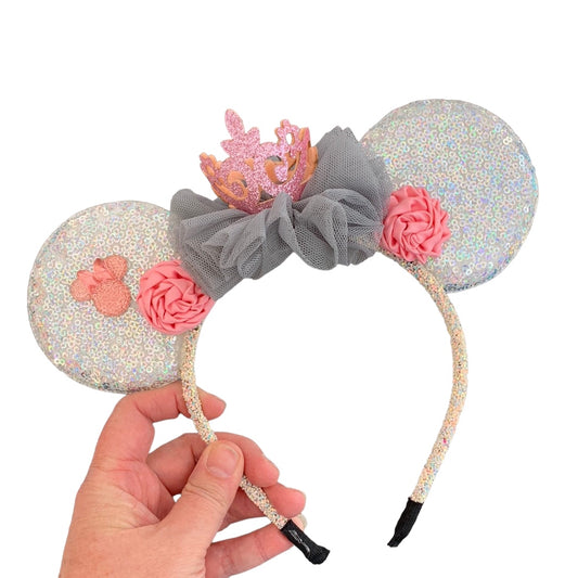 Silver Crown Princess Mouse Ear Headband