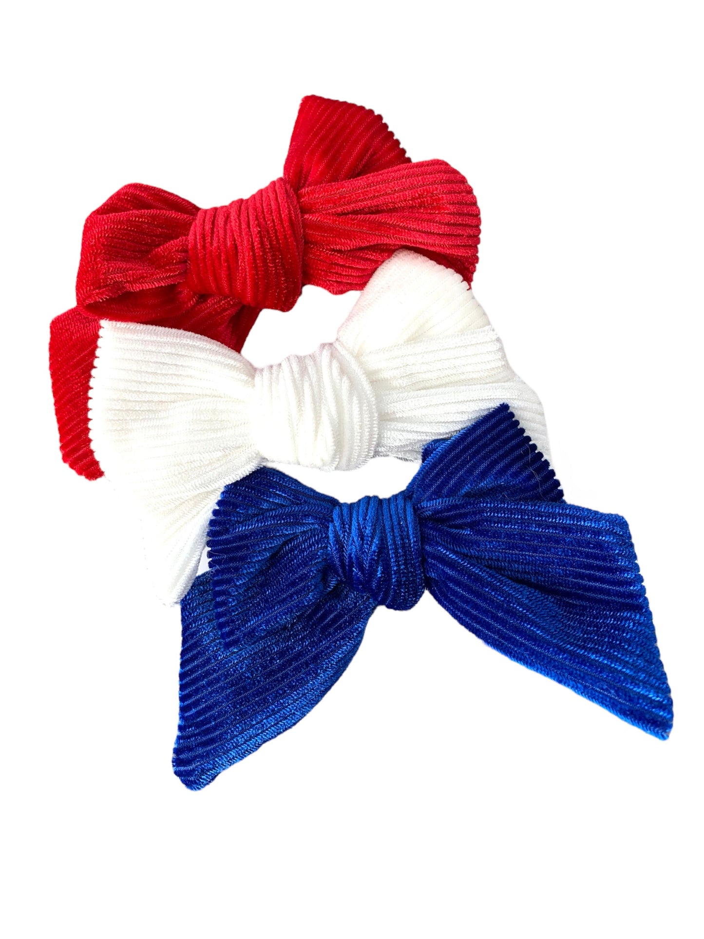 Patriotic Corduroy Hair Bow Set