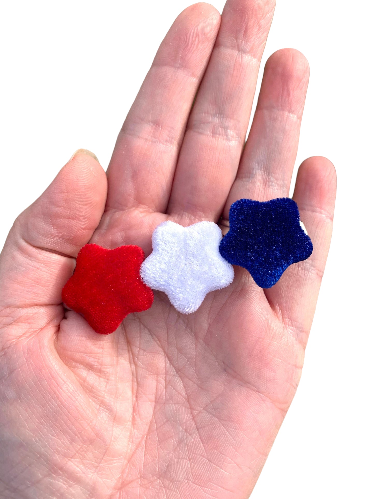 Patriotic Velvet Star Clips