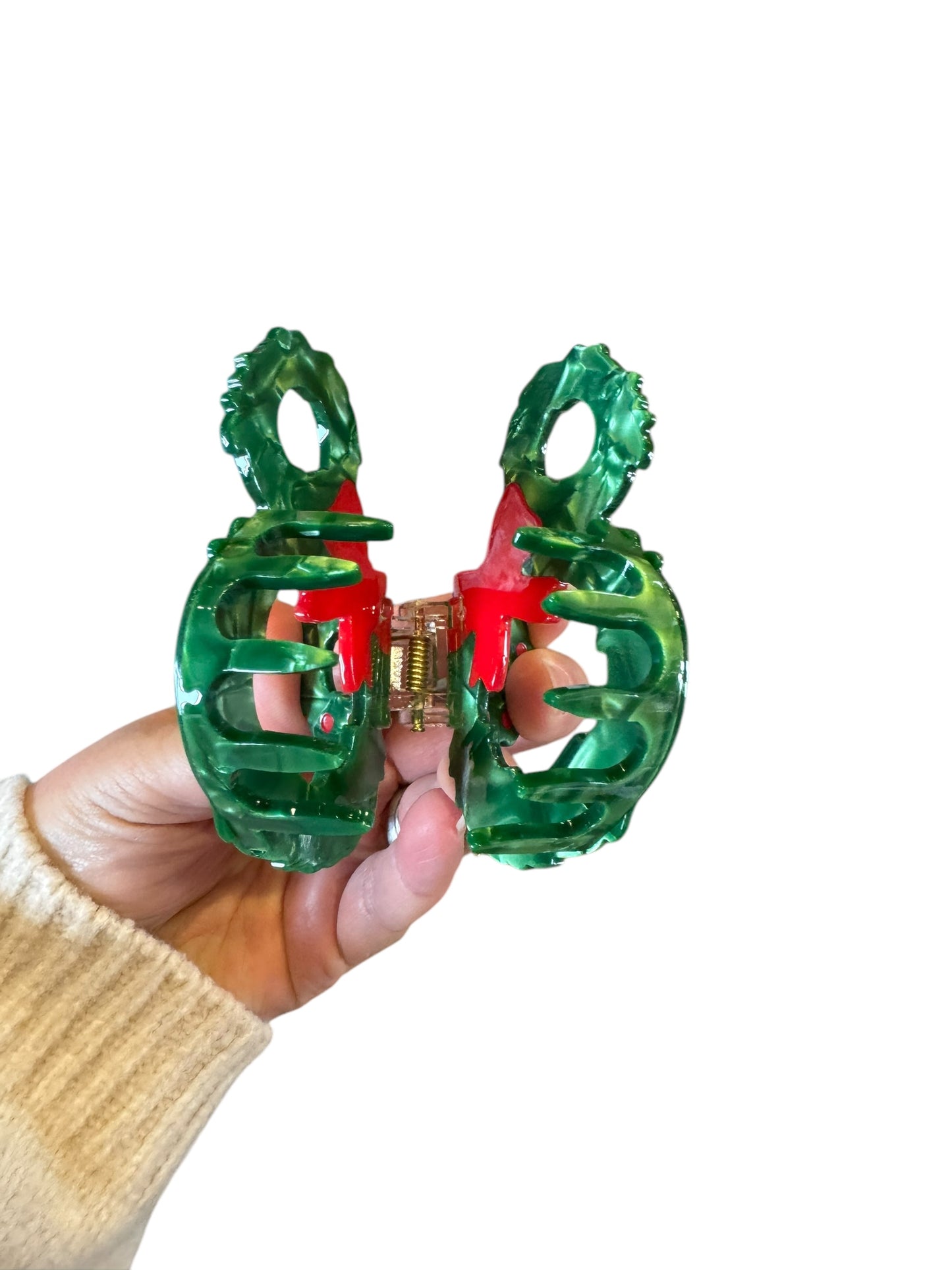 Holiday Mouse Ear Claw Clip