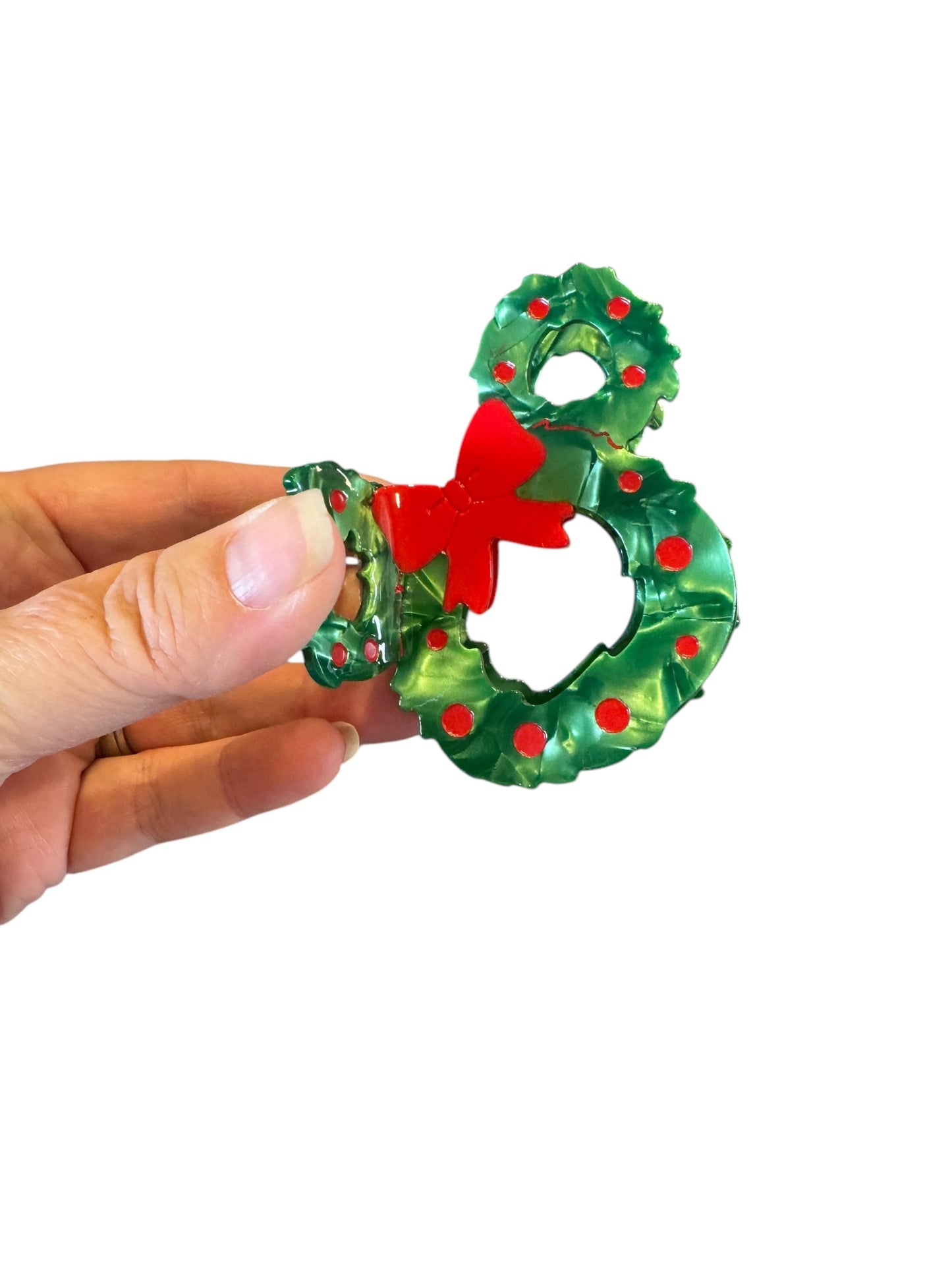 Holiday Mouse Ear Claw Clip