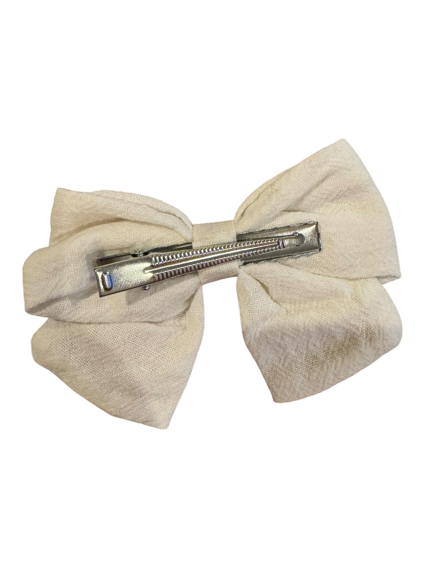 *Linen Cherry Hair Bow