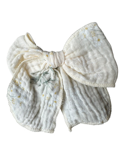 *Floral Muslin Hair Bows