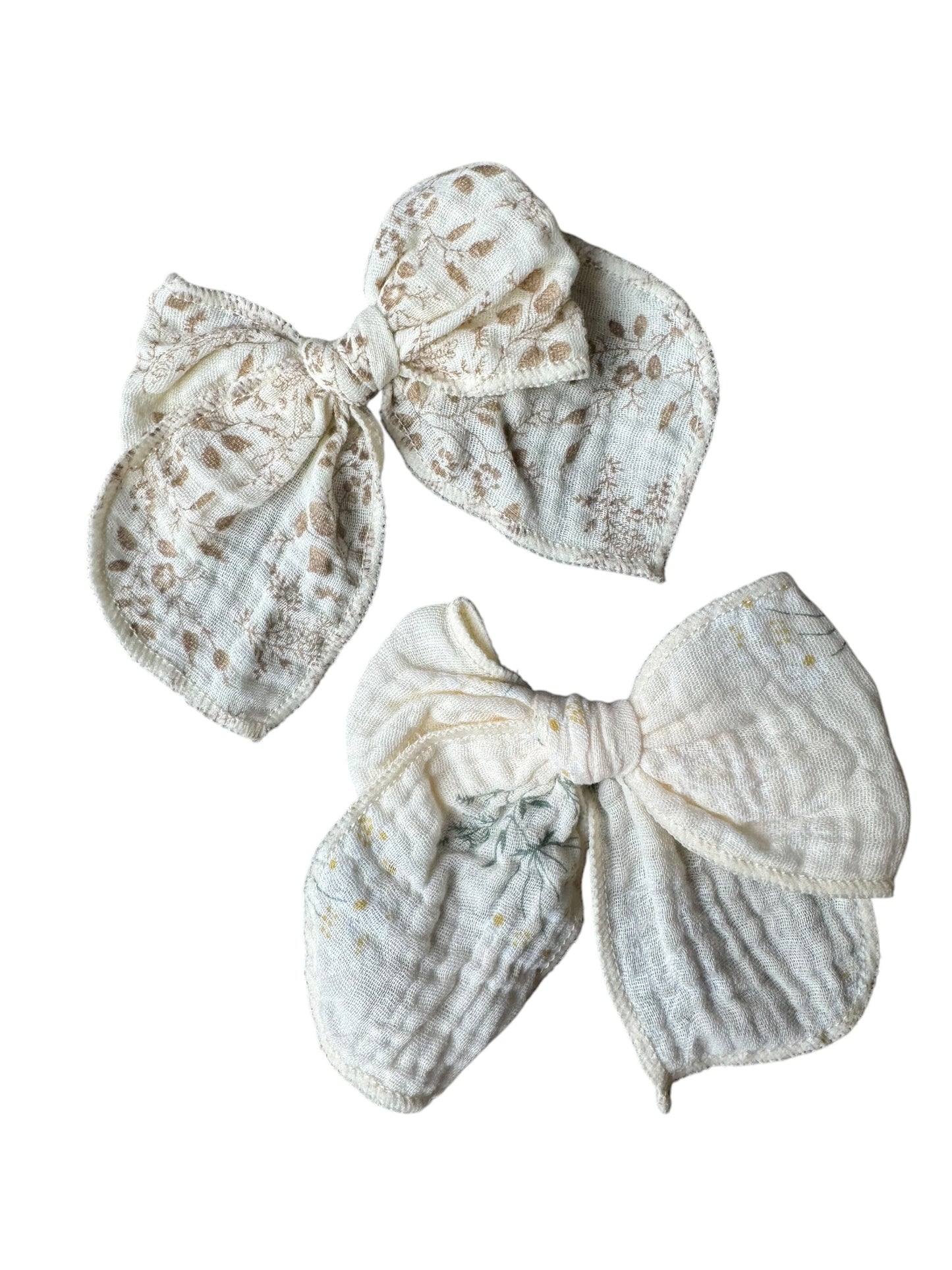 *Floral Muslin Hair Bows