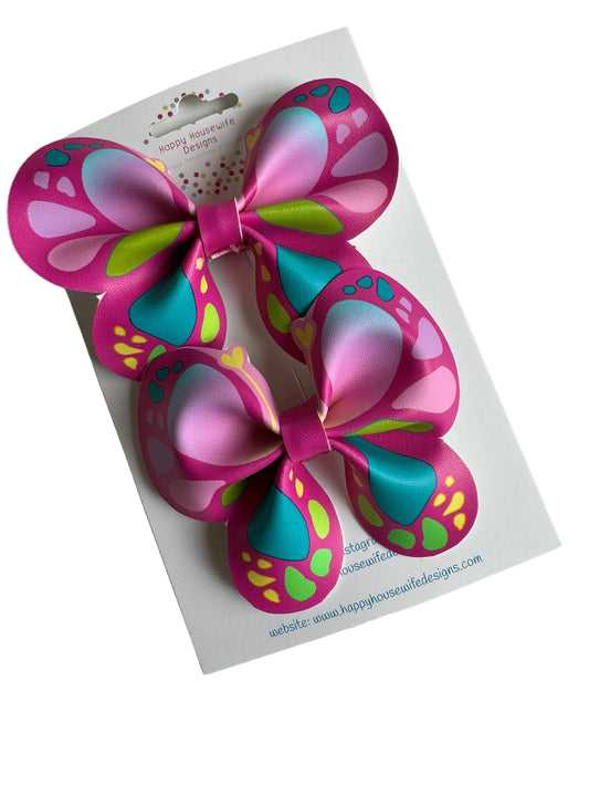 Butterfly Faux Leather Bows