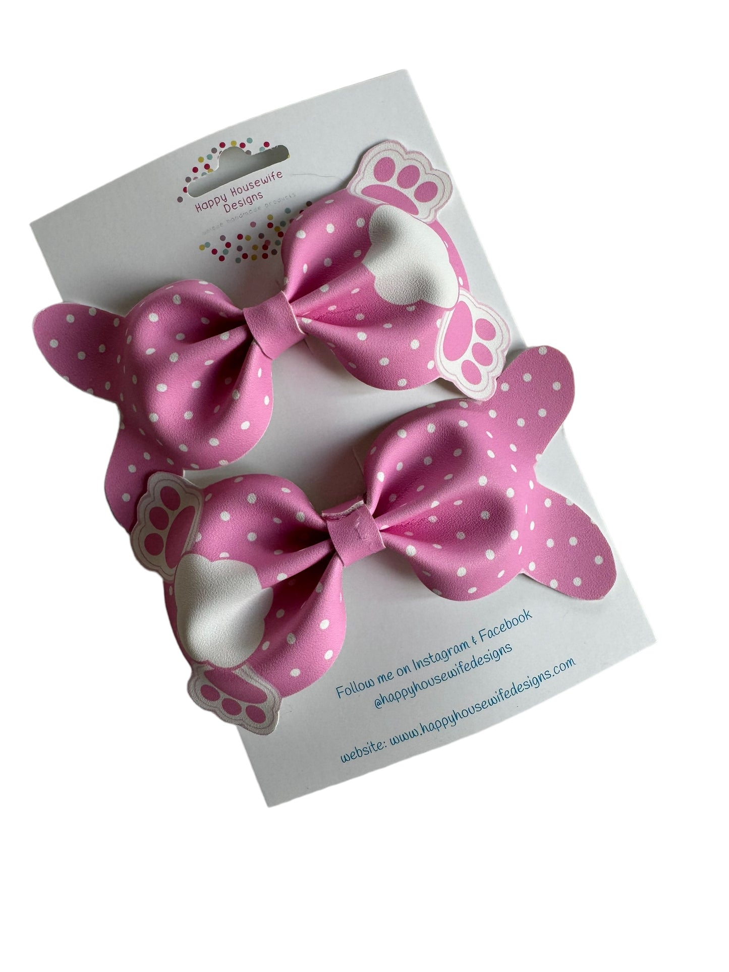 Pink Bunny Faux Leather Bows