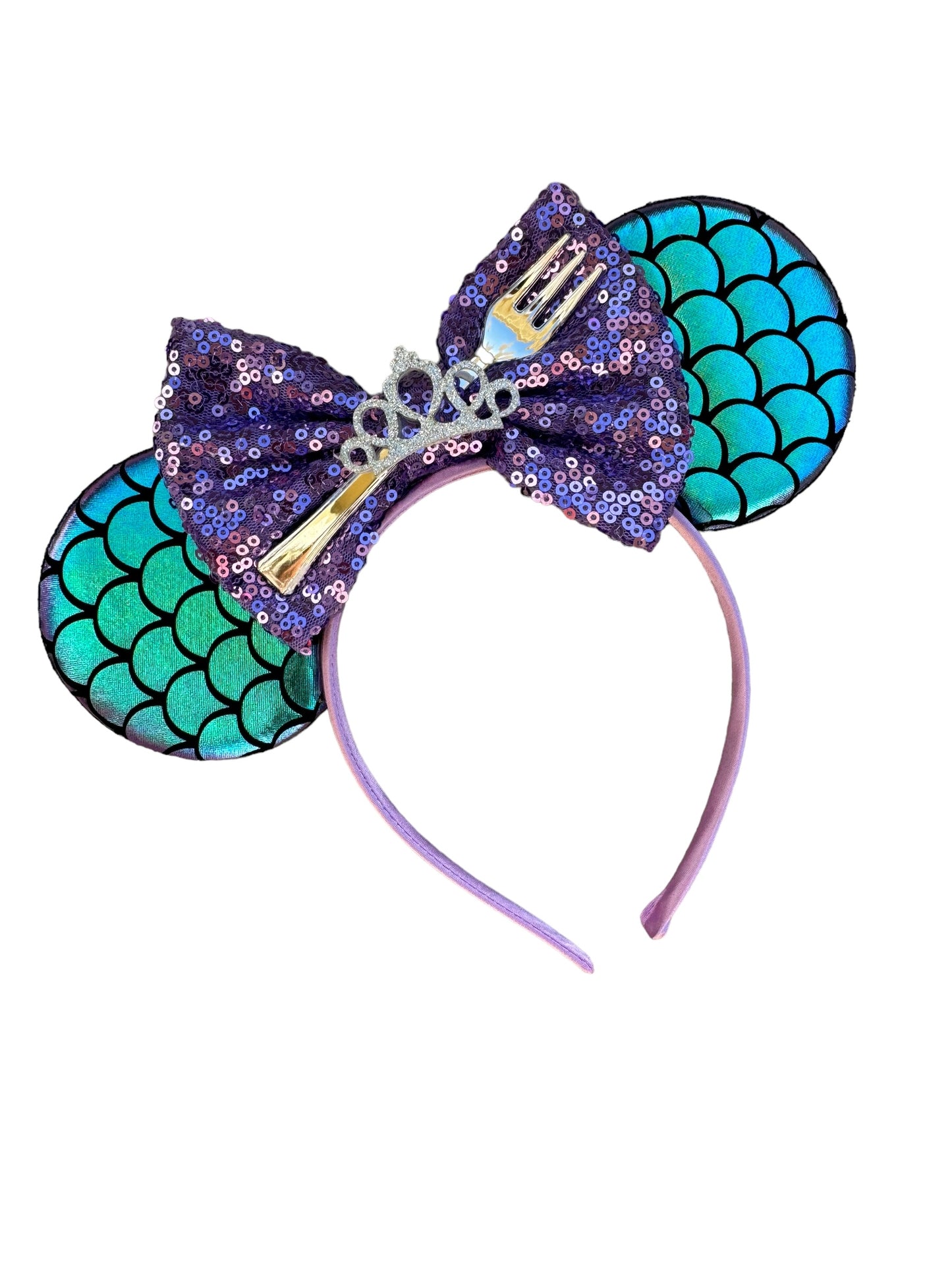 Purple Mermaid Mouse Ear Headband