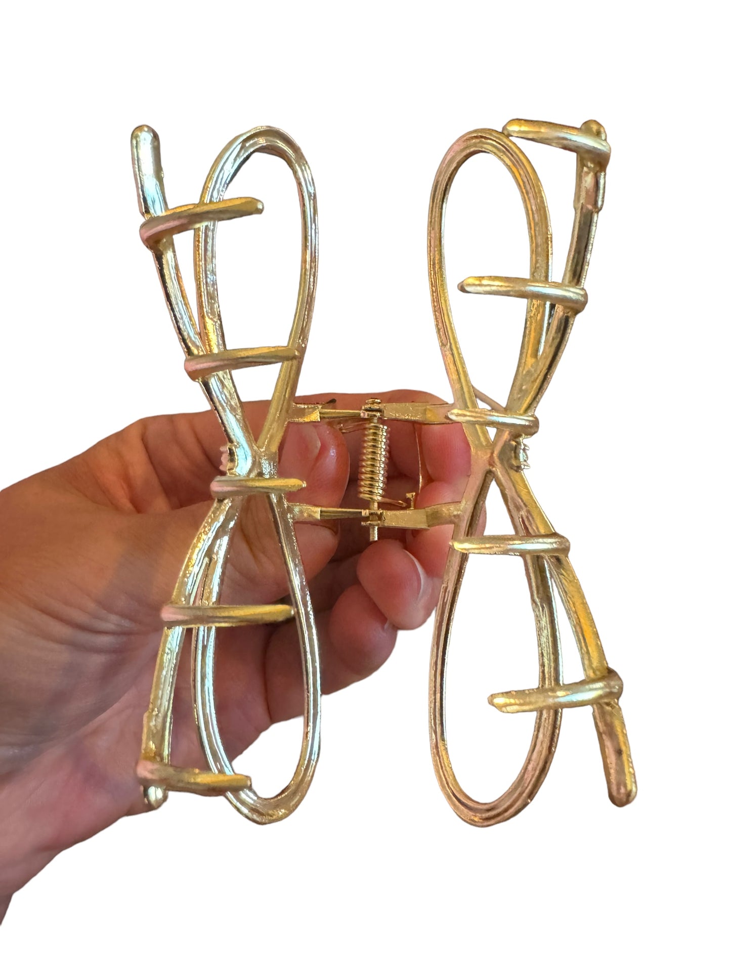 Gold Bow Shaped Claw Clips