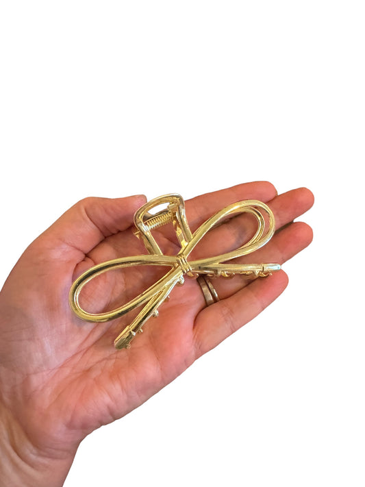 Gold Bow Shaped Claw Clips