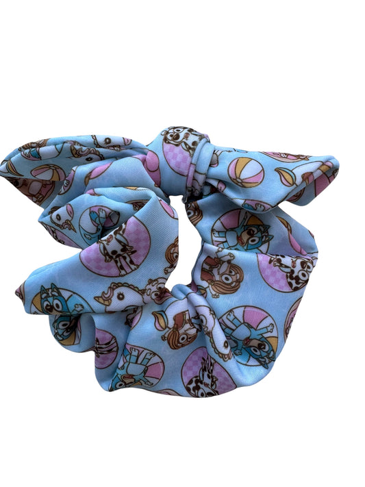 Blue Dog Swim Fabric Scrunchies