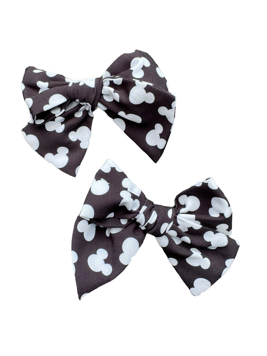 Black and White Mouse Hair Bow