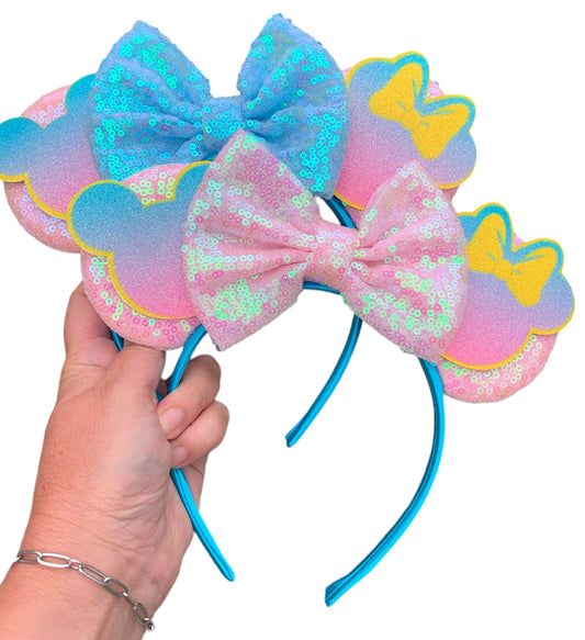 Pink or Blue Mouse Ear Headband