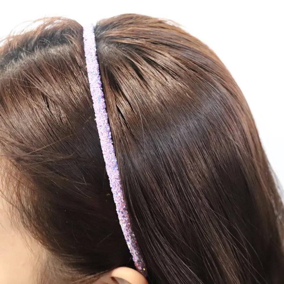 Solid Colored Glitter Headbands