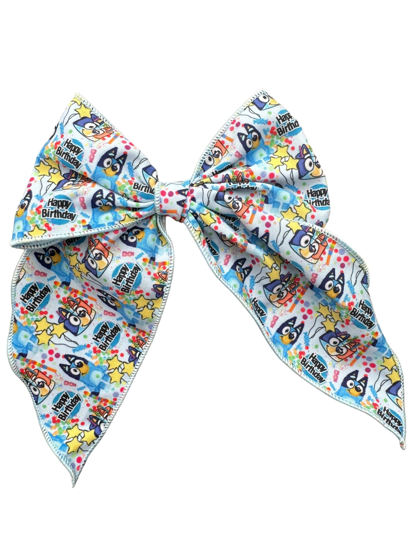 Blue Dog Birthday Hair Bows