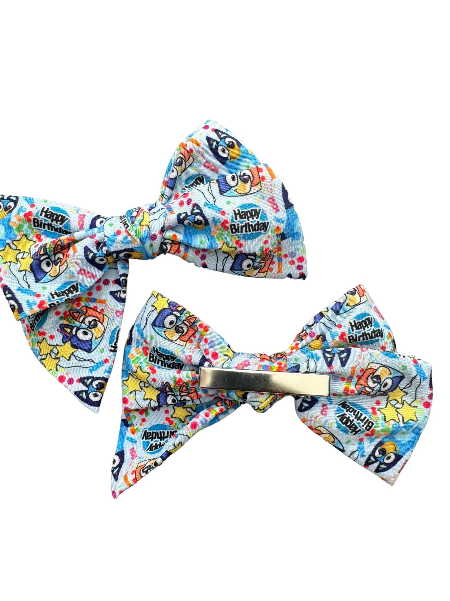 Blue Dog Birthday Hair Bows