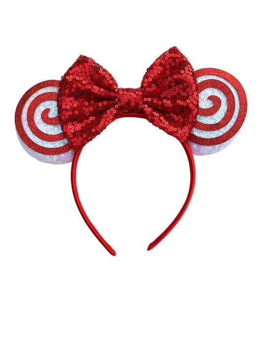 Candy Cane Mouse Ear Headband