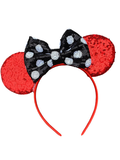 Chunky Polka Dot Bow Mouse Ear Headband