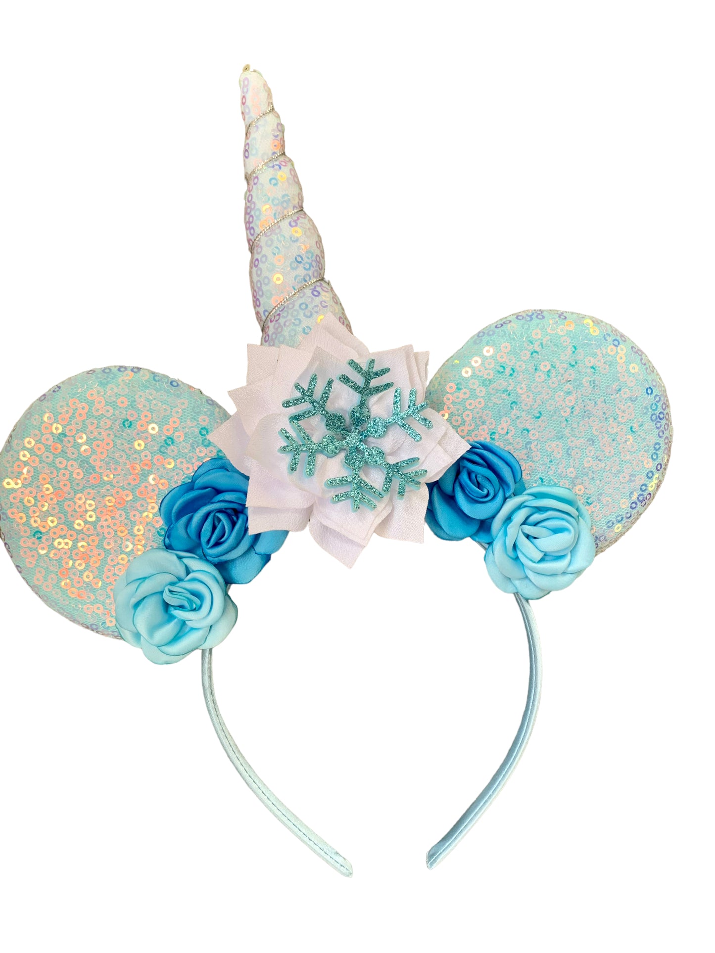 Snowflake Unicorn Mouse Ear Headband