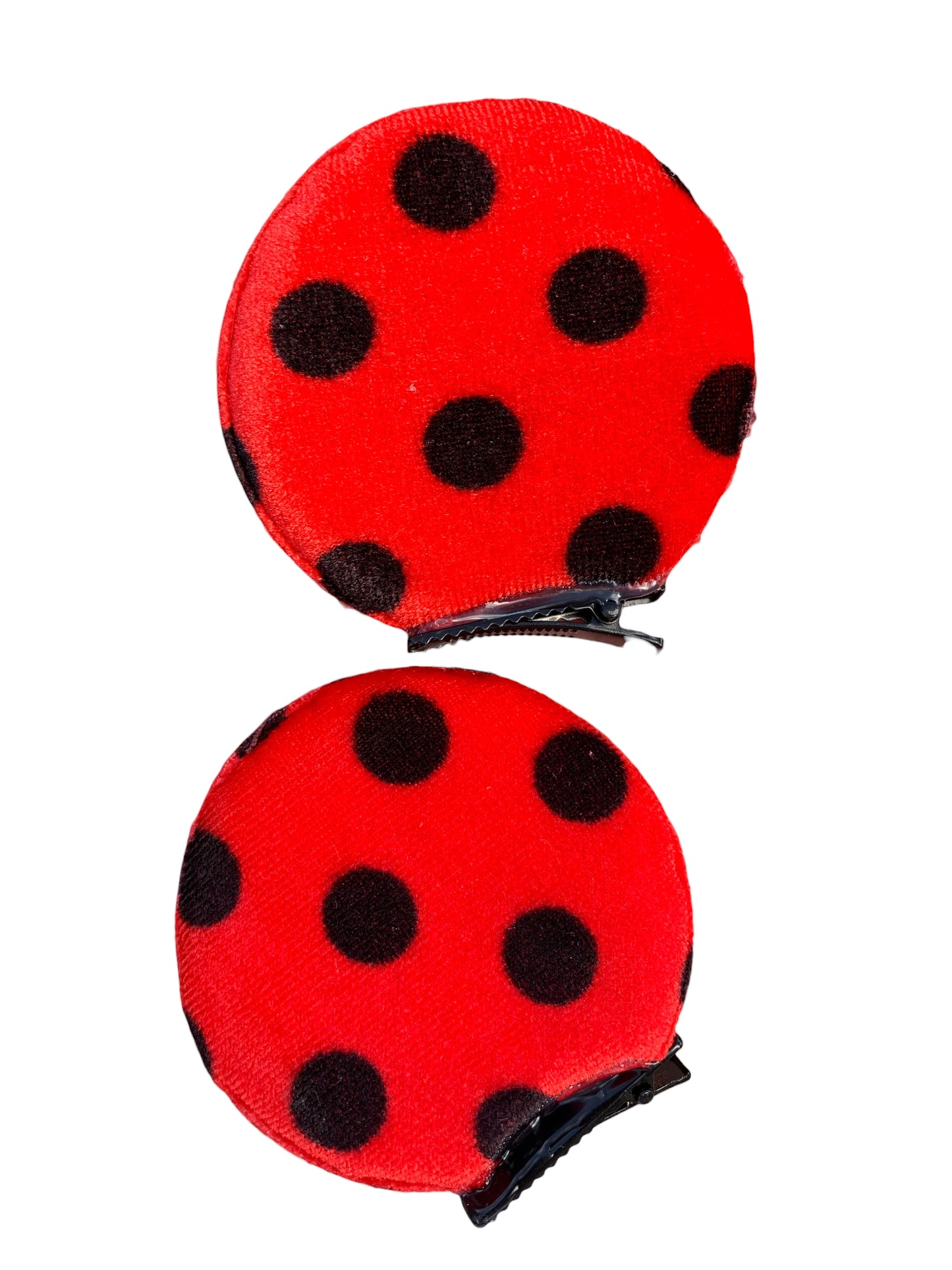 Red Polka Dot Mouse Ear Clips