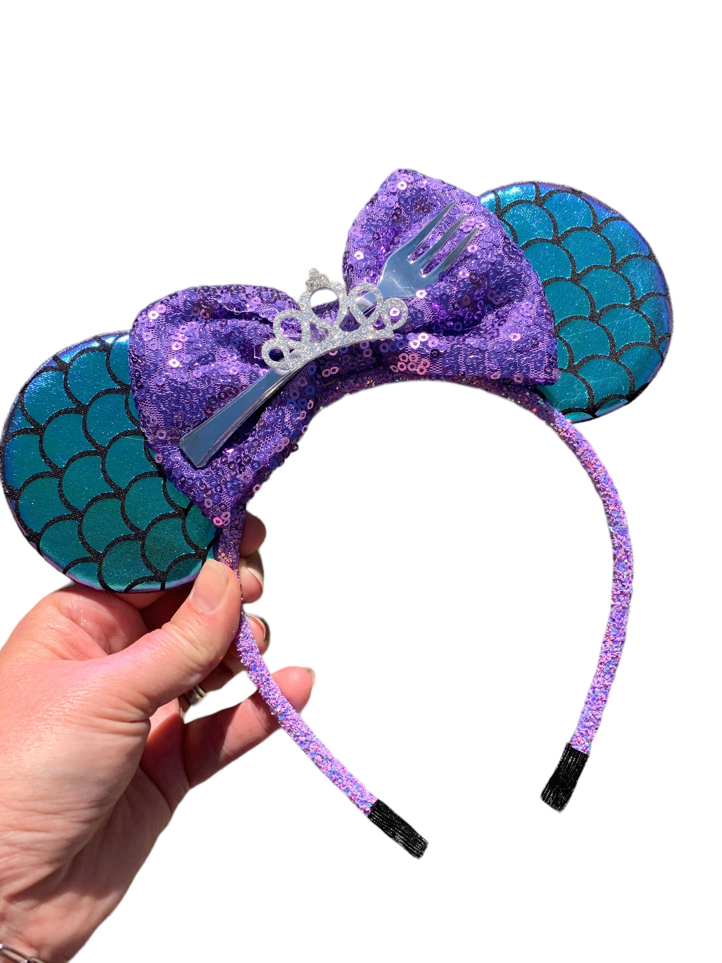 Purple and Aqua Mermaid Mouse Ear Headband