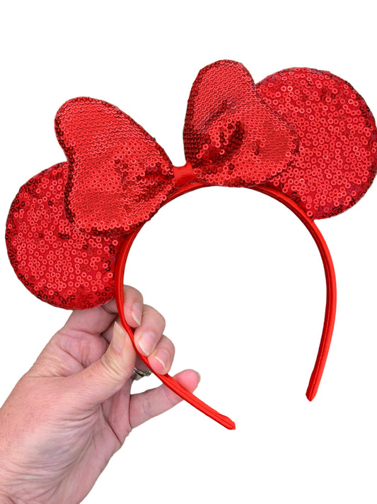 Red Mouse Ear Headband