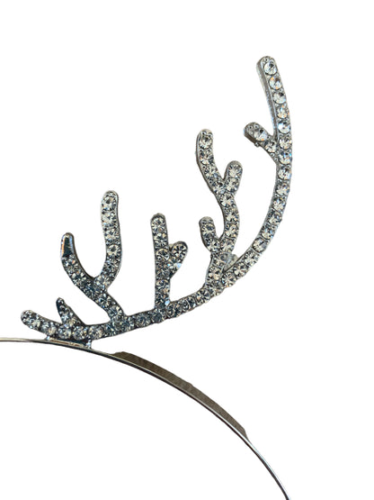 Silver Reindeer Headband