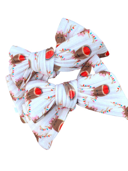 Red Nose Reindeer Hair Bow