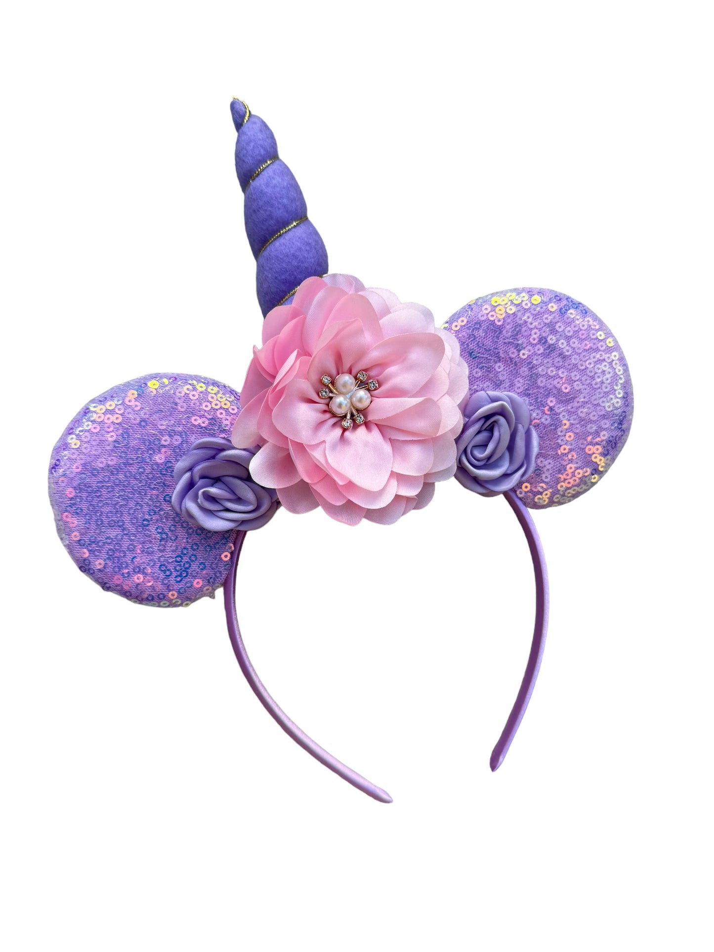 Purple Mouse Headband flower