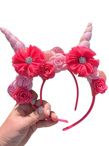 Pink and Hot Pink Unicorn Headband