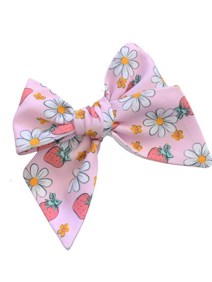 Strawberry and Daisy Hair Bows