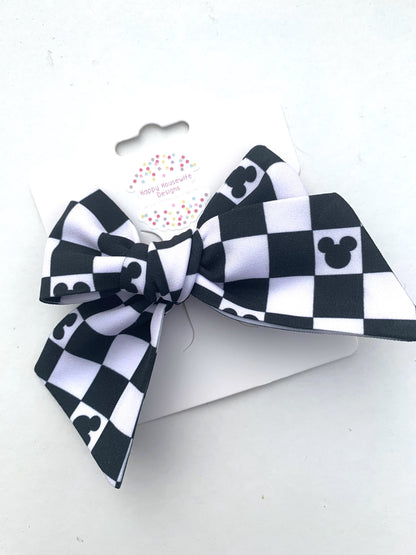 Black Checkered Mouse Bows