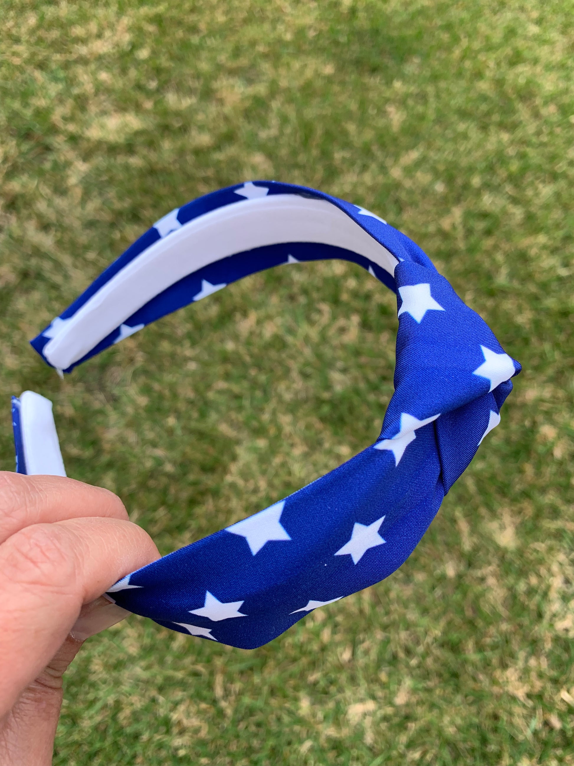 blue star tie know headband