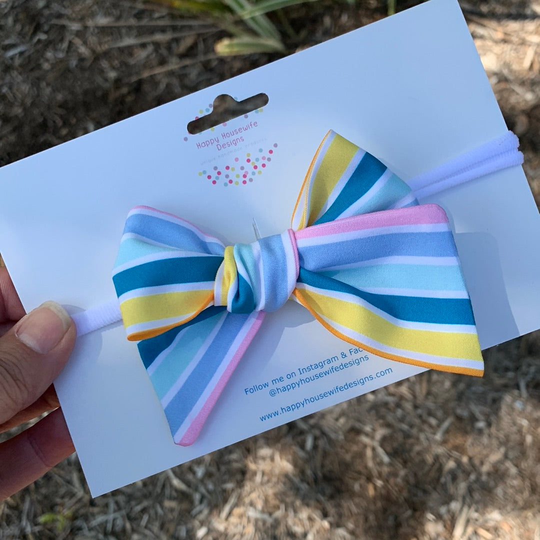 Summer Rainbow Stripes Hair Bows