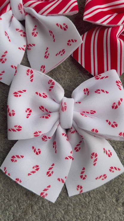 Candy Cane Bubble Hair Bow