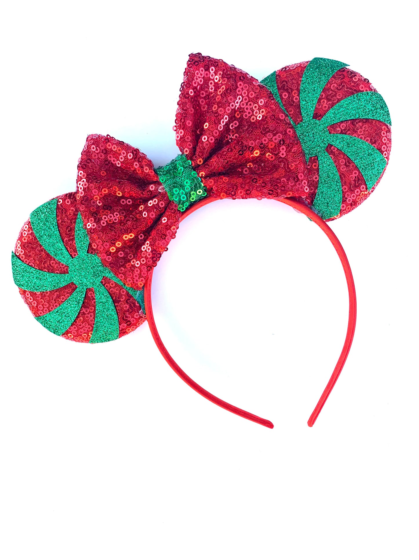 Candy Cane Mouse Ear Headband