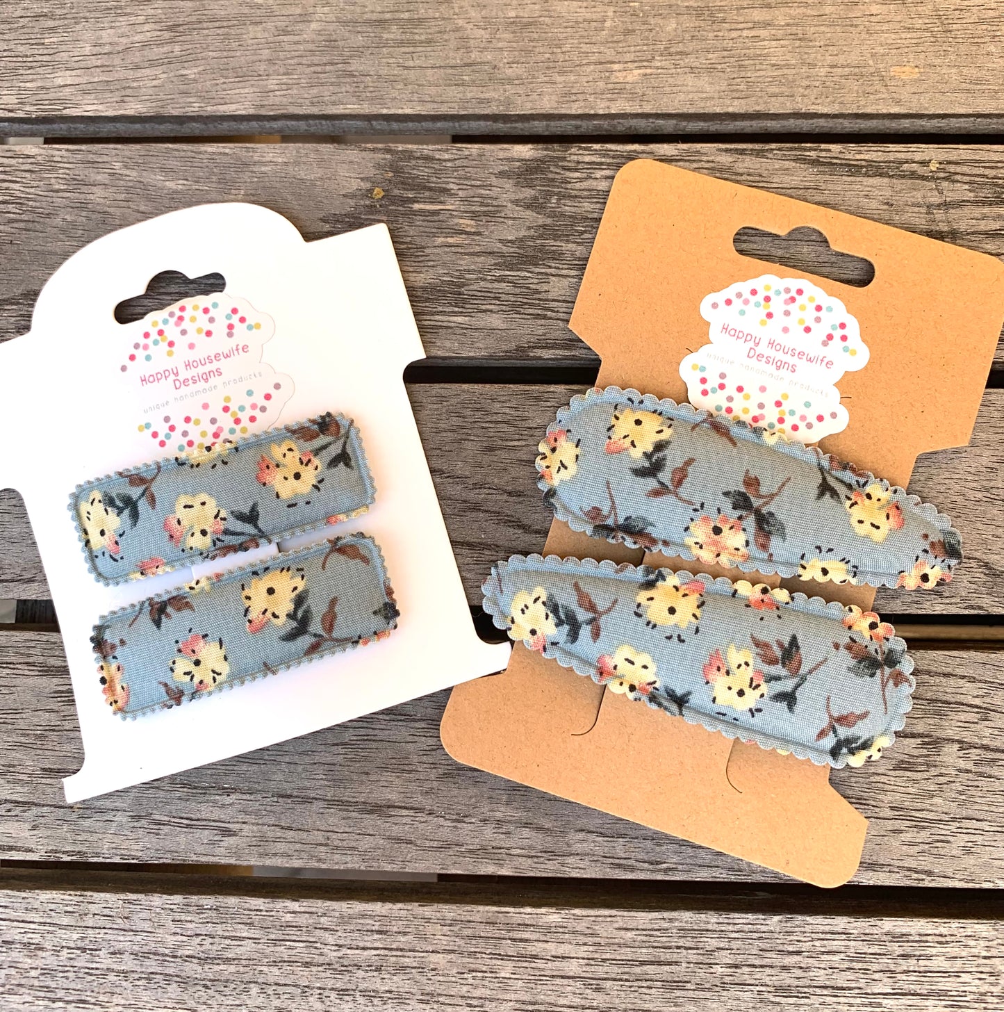 Blue Fabric Flower Snap clips