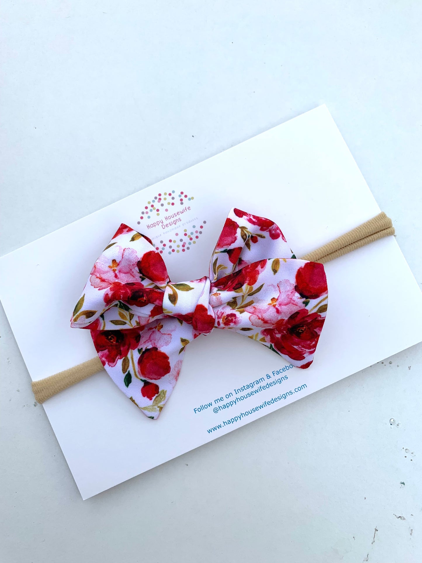 Red Roses Hair Bows