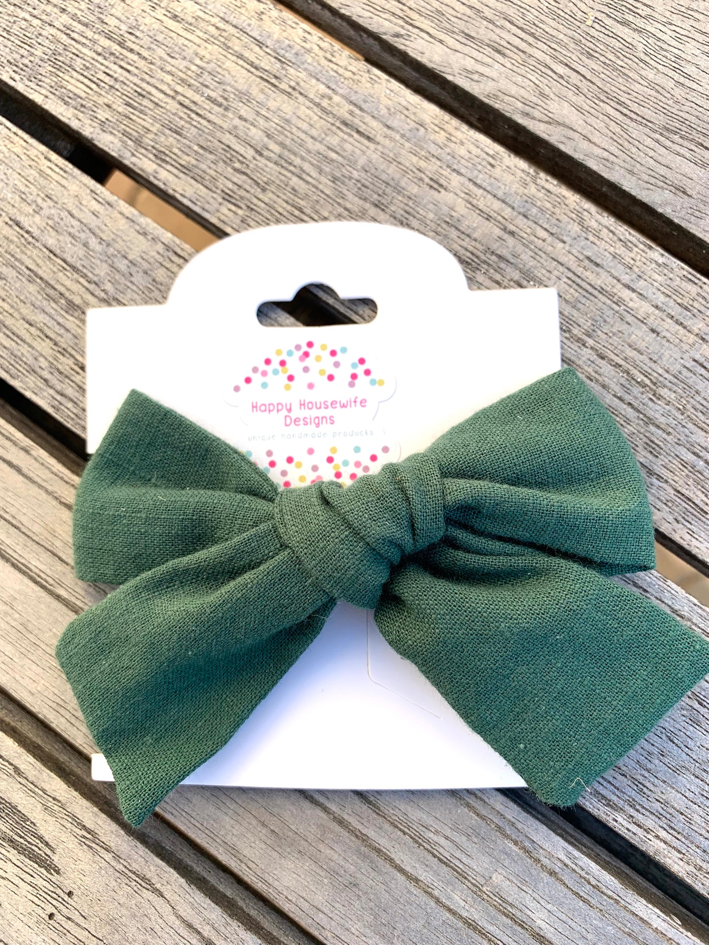 Small Linen bow clips