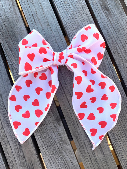 White and Large Red Hearts