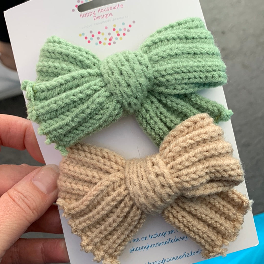 Knit Sweater Hair Bows